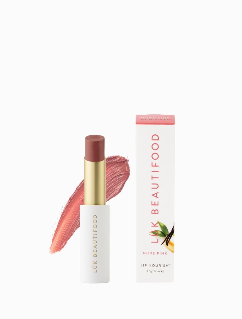 LÜK Beautifood Nude Pink Natural Lipstick tube
