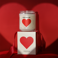 Romantic floral soy candle with red rose fragrance