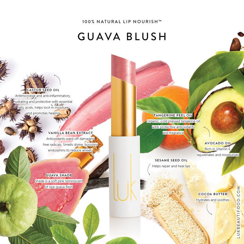Vegan natural lipstick Guava Blush by LÜK Beautifood