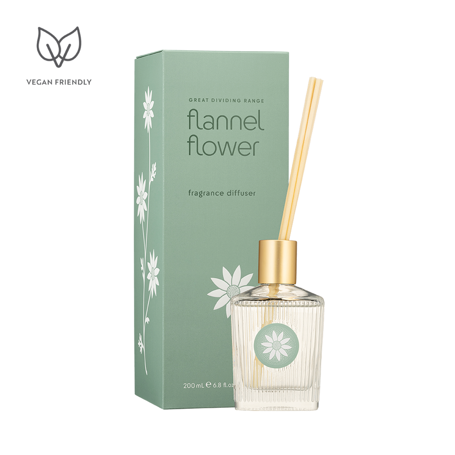 Flannel Flower Fragrance Diffuser 200ml bottle with reeds