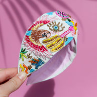 Kingston Rio Beaded Headband with tropical parrot and bead embroidery