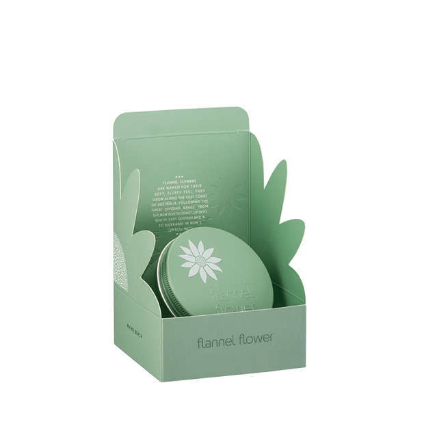 Whipped body mousse with flannel flower and shea butter