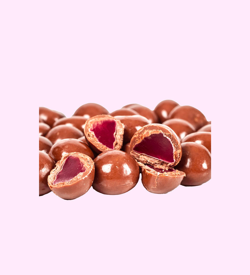 Freckleberry Milk Chocolate Coated Raspberries in 200g bag
