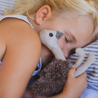 Soft emu baby rattle with gentle sound for newborns