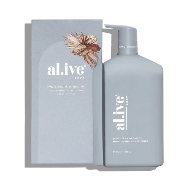 al.ive body White Tea & Argan Oil Hydrating Conditioner 500 ml recyclable bottle