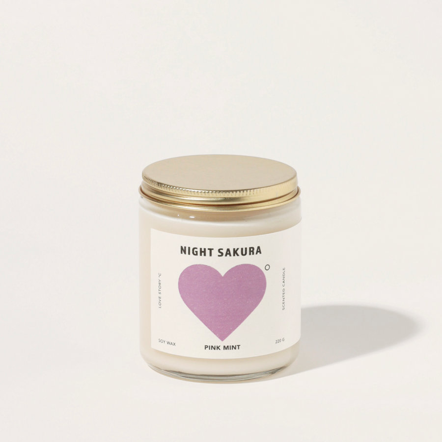 Pinkmint Night Sakura Soy Candle Cherry Blossom White Tea