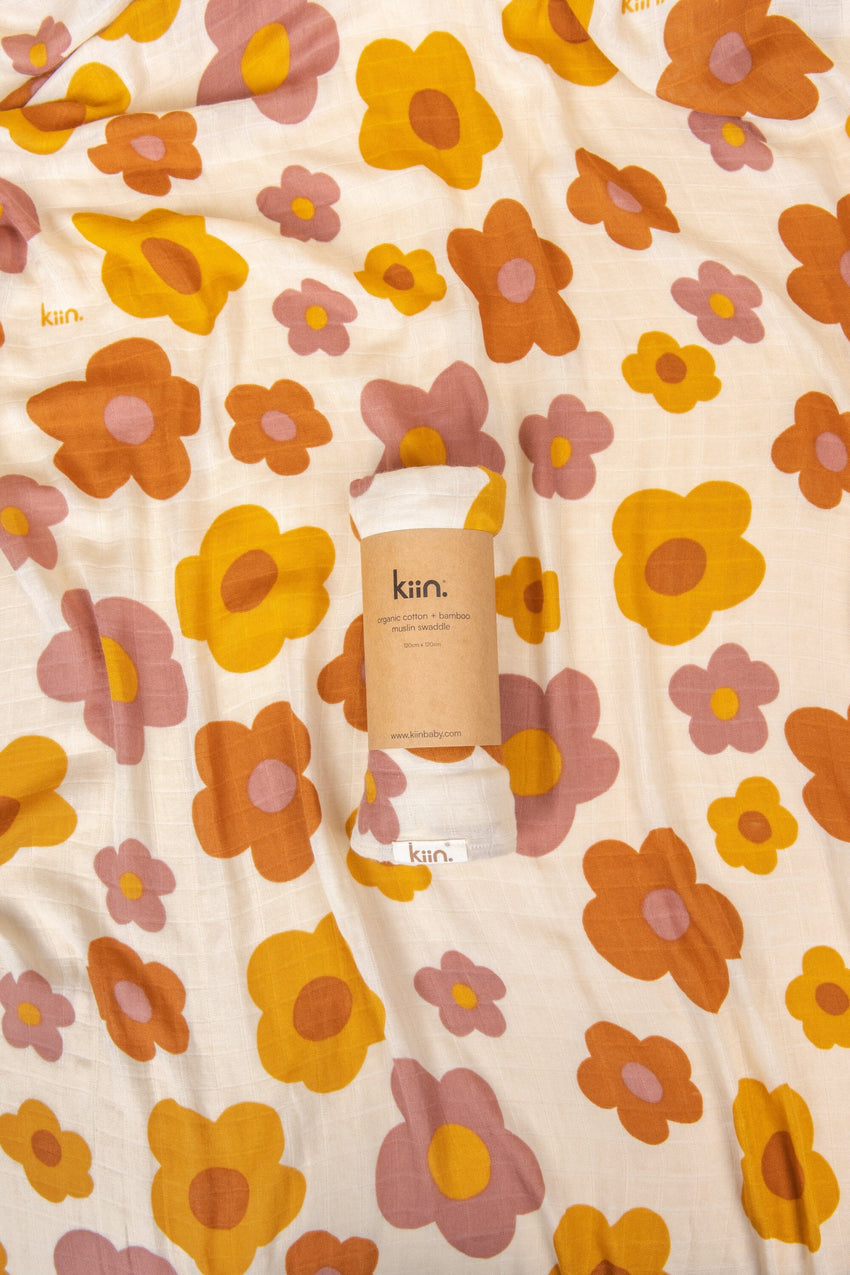 Soft breathable cotton and bamboo swaddle blanket for newborns