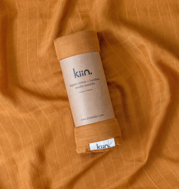 Organic Muslin Swaddle - Caramel