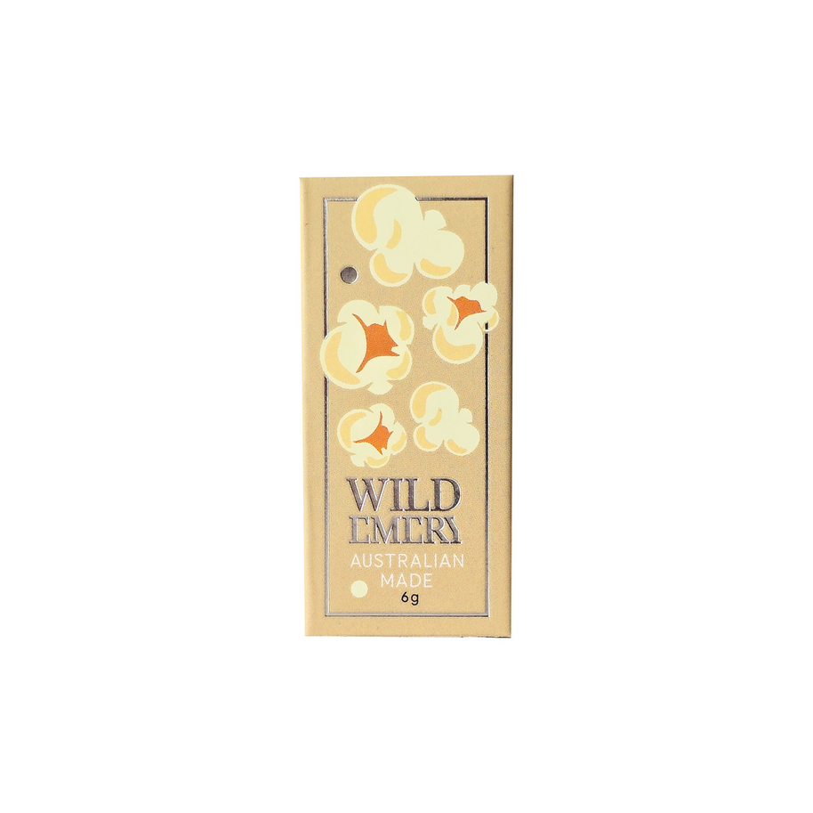 Australian made vegan popcorn flavoured lip balm by Wild Emery