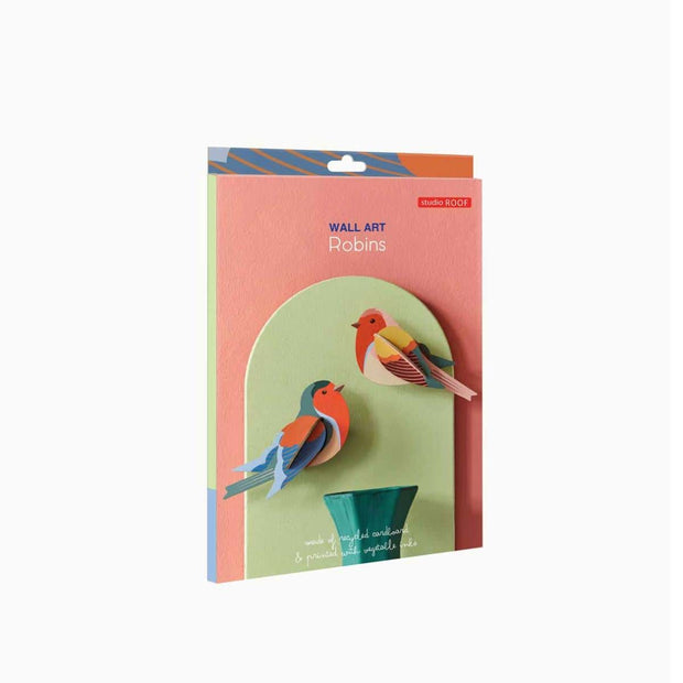 Recycled cardboard robin bird wall decor by Studio Roof