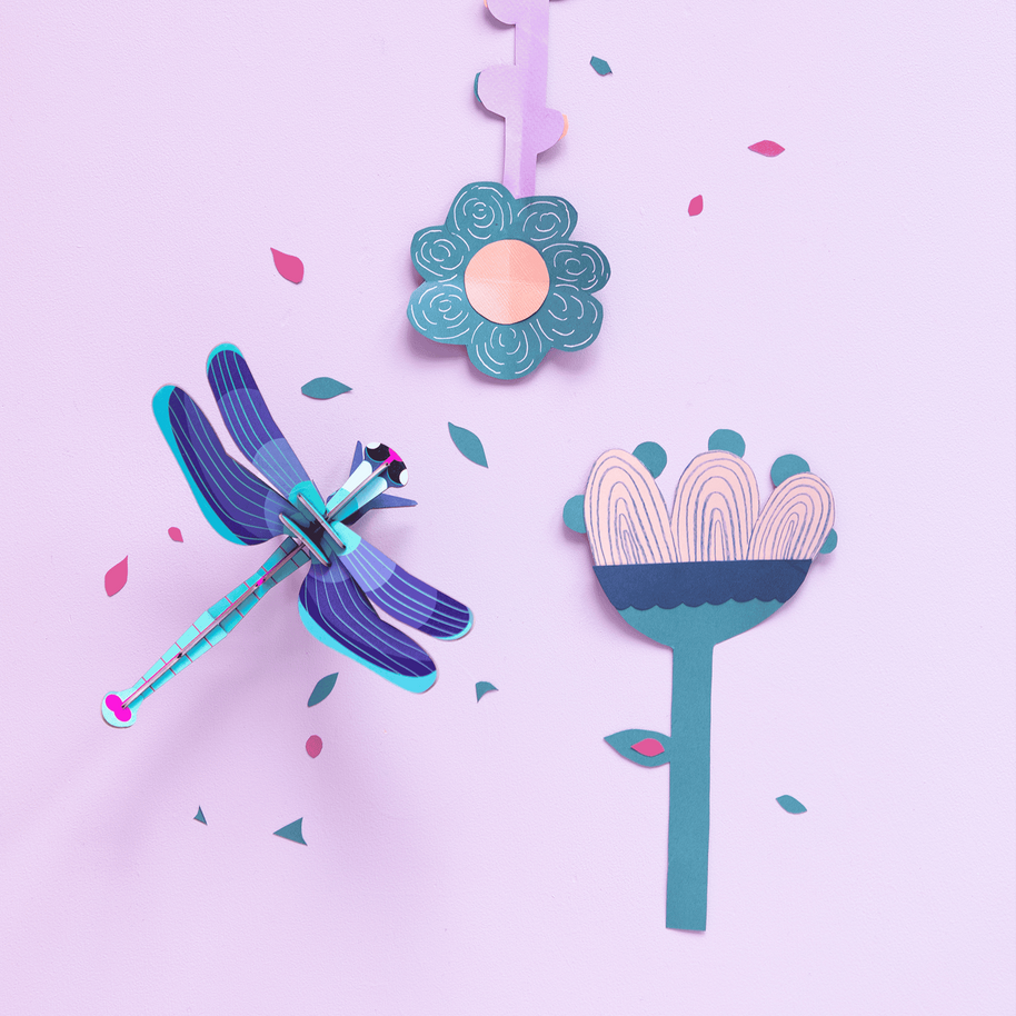 Studio Roof Sapphire Dragonfly 3D paper wall art