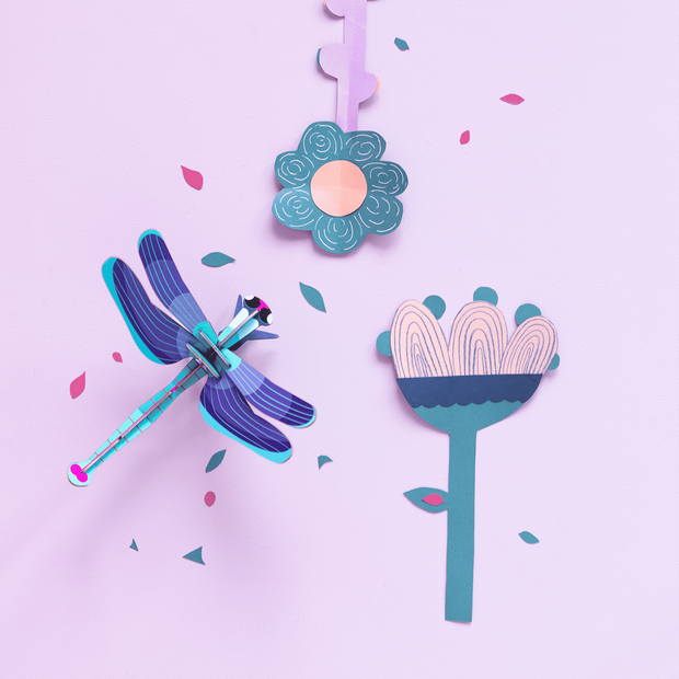 Studio Roof Sapphire Dragonfly 3D paper wall art
