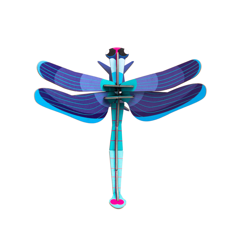 Build-your-own sapphire dragonfly nature themed paper art