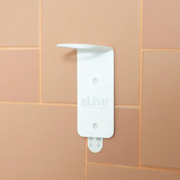 al.ive body Single Soap Bottle Holder in white stainless steel finish