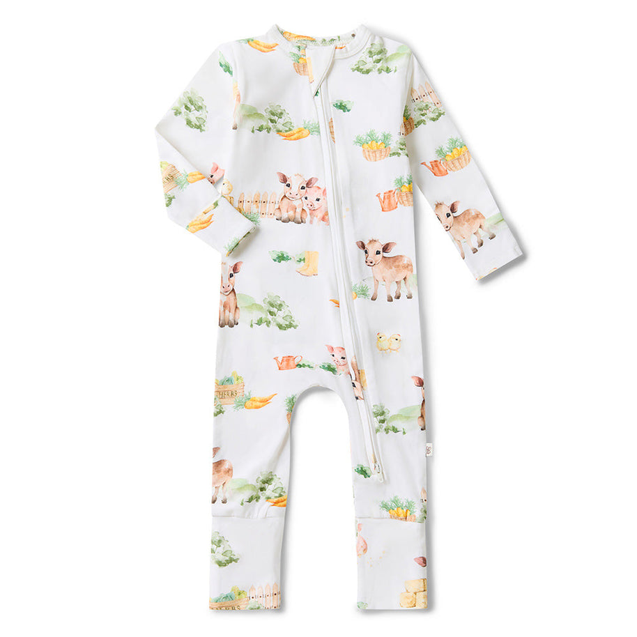 Snuggle Hunny Farm Organic Snugglesuit Convertible Romper for babies