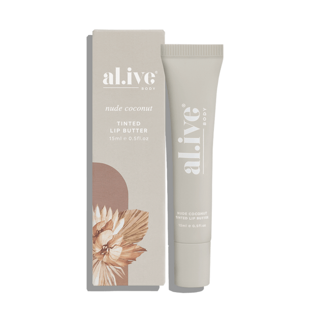 al.ive body Tinted Lip Butter Nude Coconut 15 ml tube