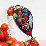 Kingston Pomodoro Beaded Headband with tomato and strawberry beadwork