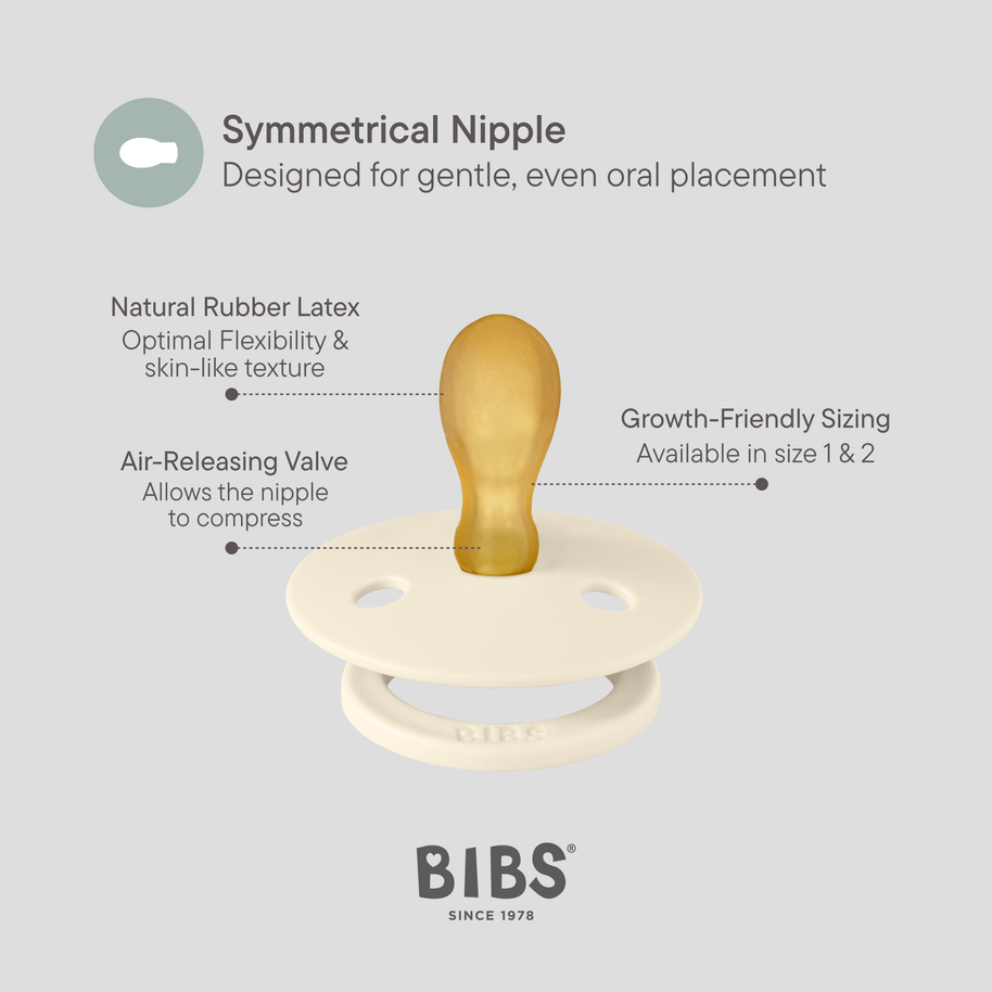 BIBS Vanilla Cloud BPA free symmetrical soother 2 pack for newborns