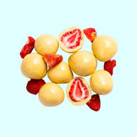 Freckleberry white chocolate coated freeze-dried strawberries 150 g