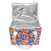 Floral insulated kids lunch bag with carry handles