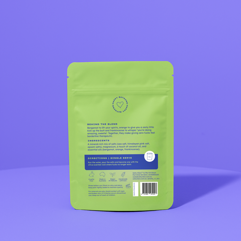 Magnesium bath salts with bergamot, orange, frankincense